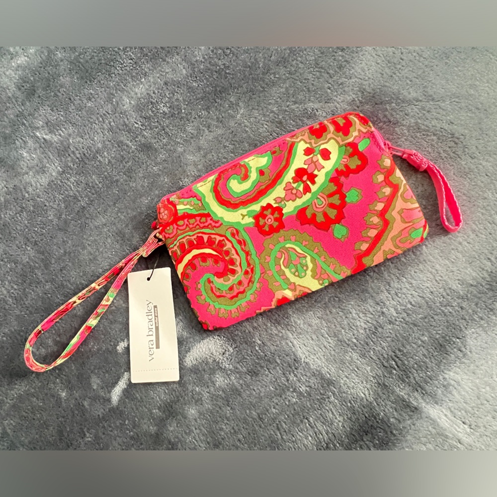Vera Bradley Pink Paisley Wristlet NWT